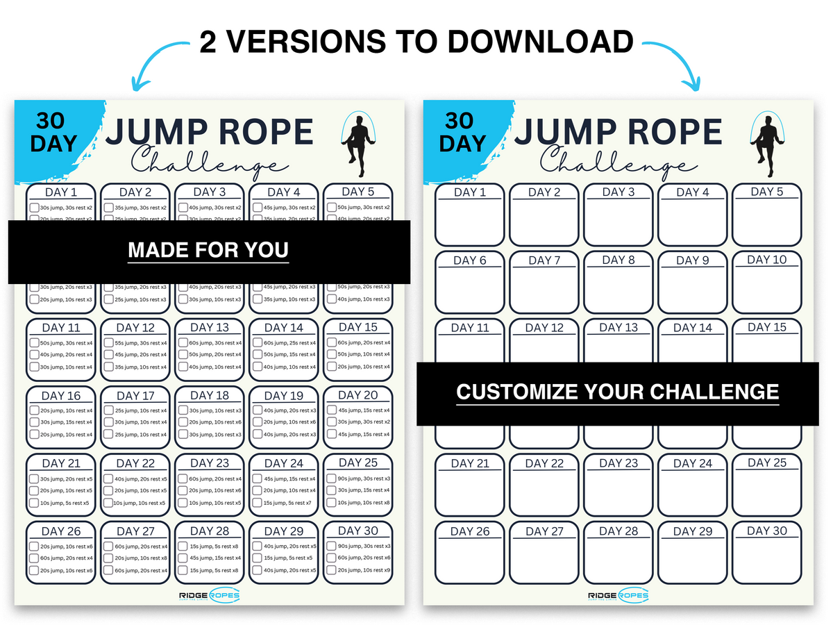 30 Day Jump Rope Challenge Ridge Ropes