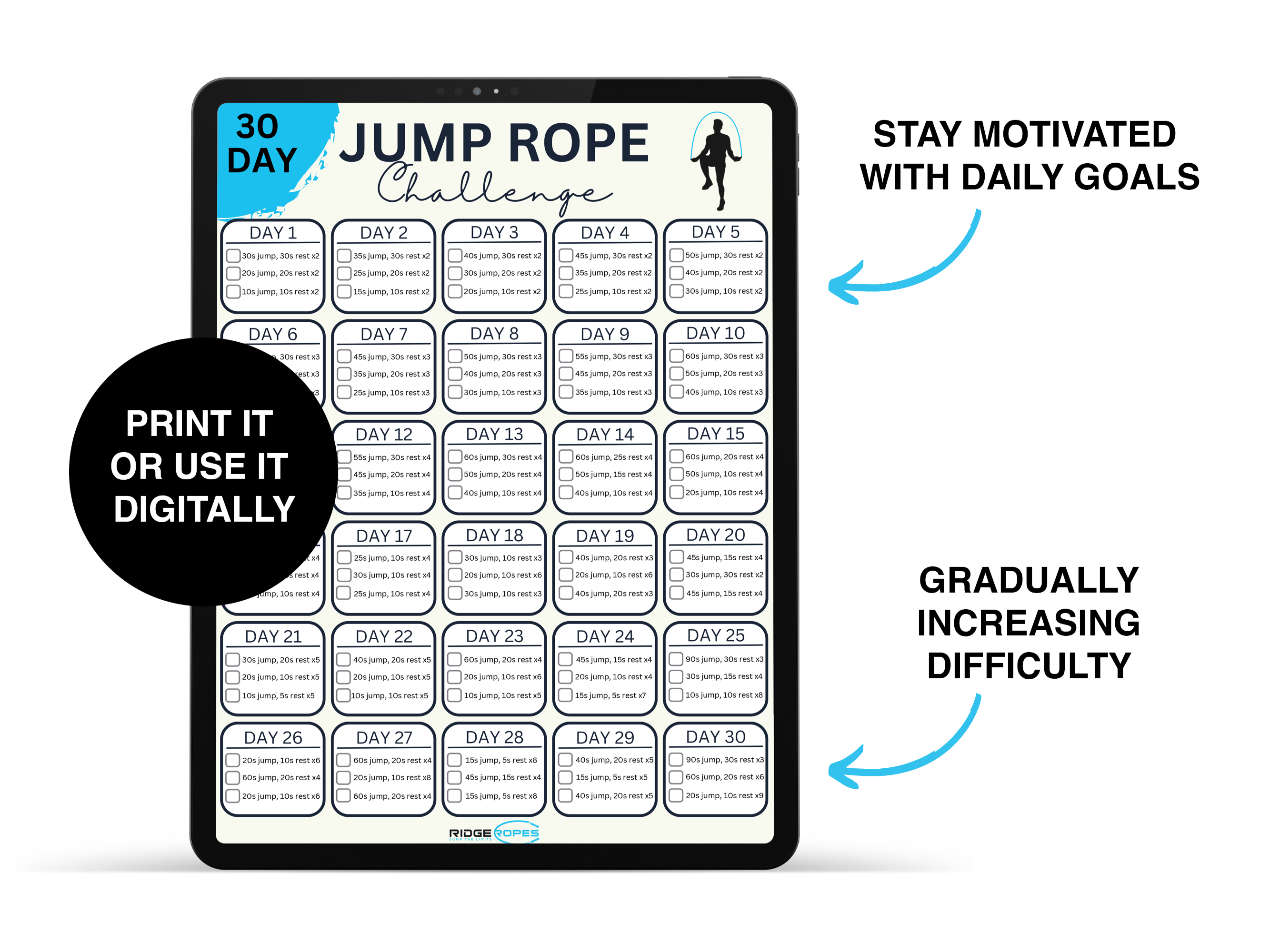 30 day online skipping rope challenge